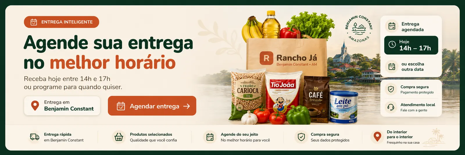 Pacotes mensais para o rancho da casa